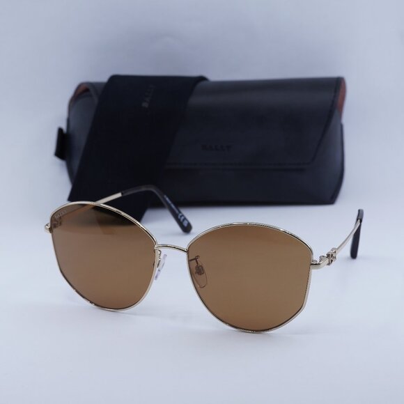 Final Price! Bally BY0103-H 28E Gold/Brown Sunglasses